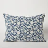 Amna Blue Floral Hand Block-printed Linen Pillow