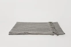 Black Gingham / Off White Table Runner