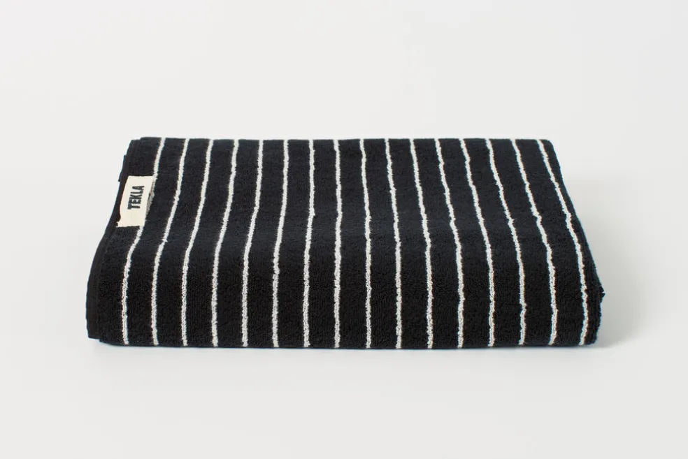 Black Stripes Bath Towel