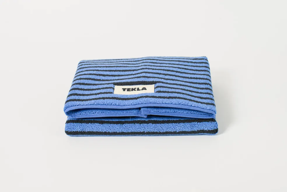 Blue and Black Bath Mat