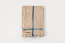 Bone and Blue Stripe Towel