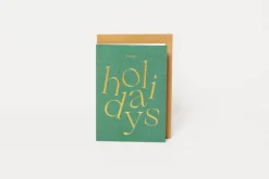 Embossed Green Happy Holidays Seasonal Card