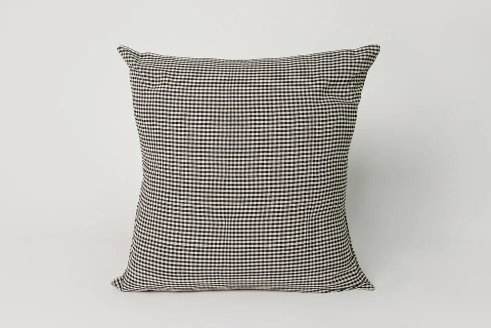 Gingham Black / Off White 20 x 20 Pillow