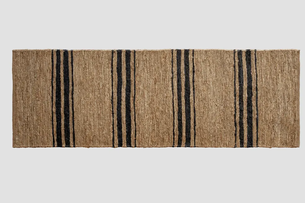 Natural & Indigo River Ticking Runner 2'7x6'
