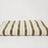 Organic Cotton Bath Towel in Caper/Chalk Lake House Stripe