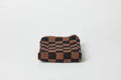 Organic Cotton Face Cloth in Tabac/Noir
