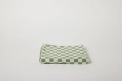 Organic Cotton Hand Towel in Sage/Chalk
