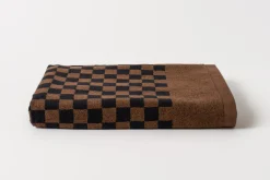 Organic Cotton Pool Towel in Tabac/Noir