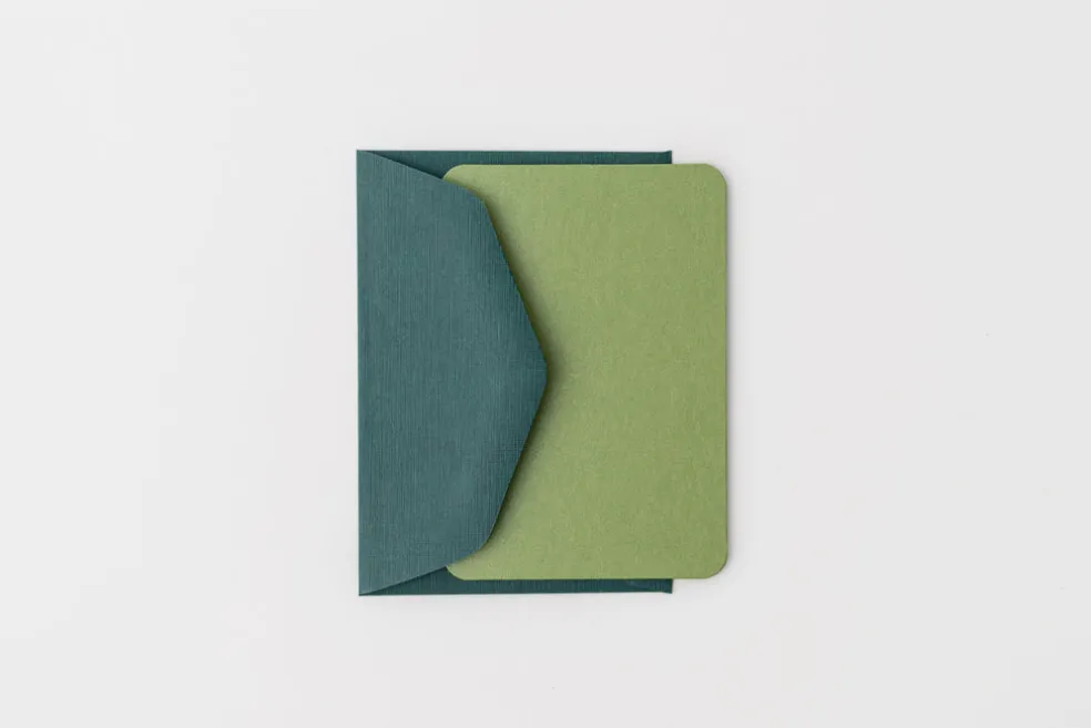 Pack of 5 Mini Cards and 5 Mini Envelopes - Grass and Green