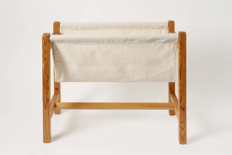 Scandinavian Pine and Canvas Magazine Rack