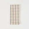 TPE 100% Cotton Natural w Navy Grid Napkin