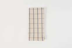 TPE 100% Cotton Natural w Navy Grid Napkin