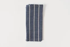 TPE 100% Cotton Navy w Natural Stripe Napkin