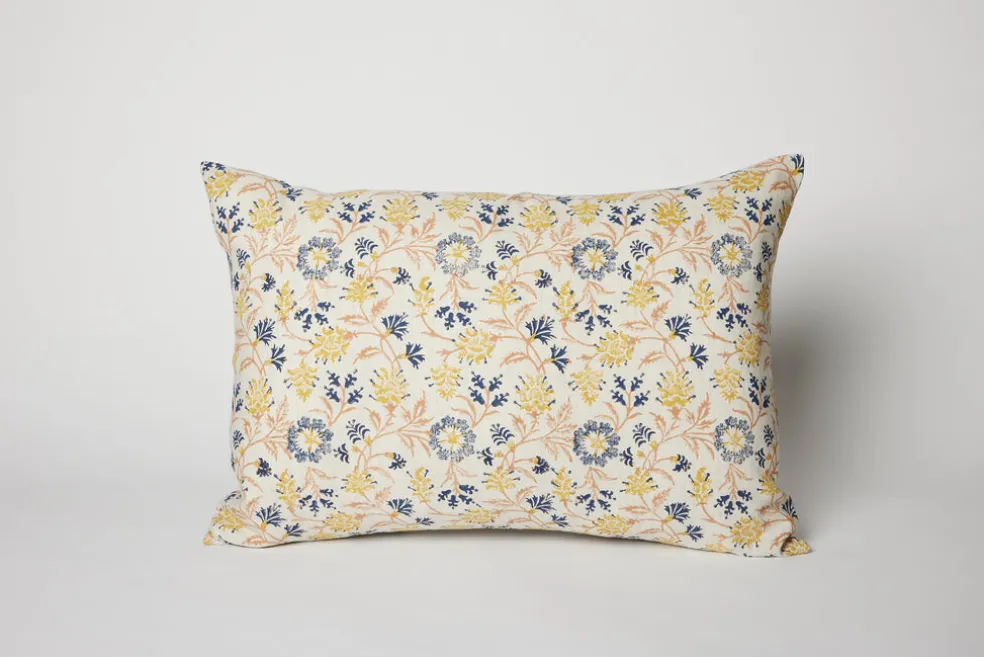 Uma Hand Block-printed Linen Pillow