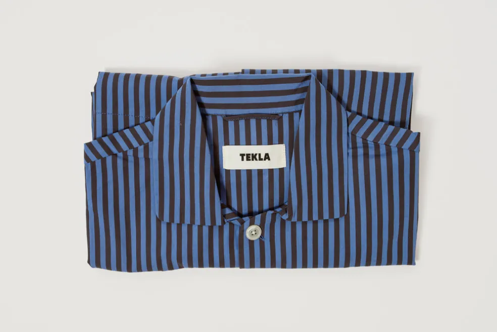Verneuil Stripes Cotton Poplin Pyjamas Shirt Large