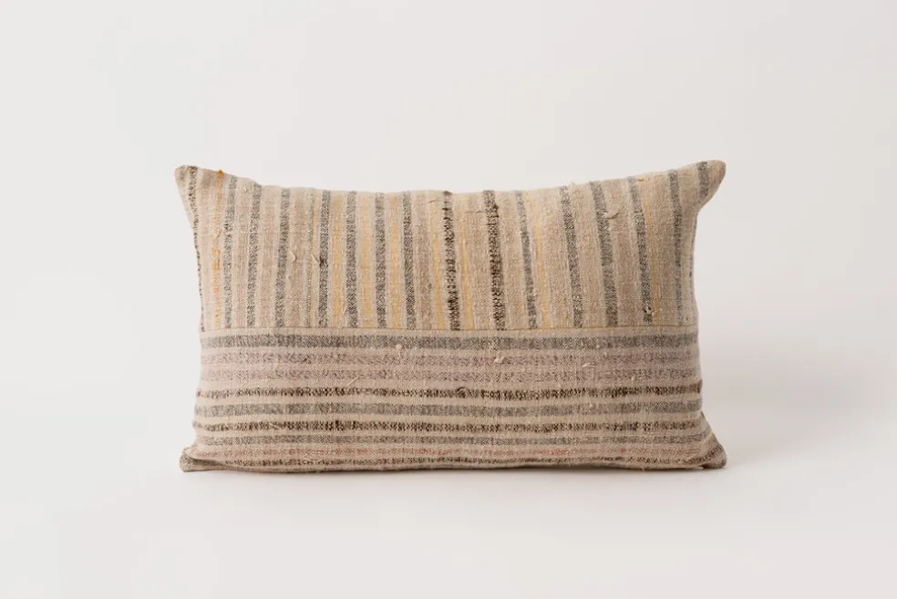 Vintage Grain Sack Pillow 12 x 20 #3